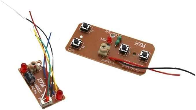 2Pcs 27mhz Four-Way Remote Control Board Two-Way RC Transmitter and Receiver Toy Car Robot Model Accessories for DIY Toys Projects (Four-Way Remote Control Remote and App Controlled Vehicles, Cars