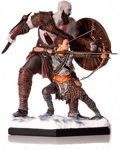 Ragnarok Figure, Kratos and Atreus Action Figures, 20cm/7.9inch PVC Game Character Figurine Statue Decoration Toy Collectible Gift