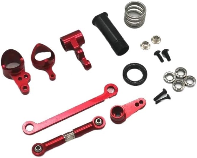 144001 144010 124016 124017 124018 124019 124007 RC Remote Control car Metal Upgrade Steering Assembly Spare Parts(Red)