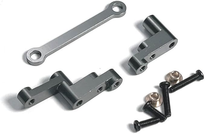 Remote Control Car Metal Parts Steering Mount Accessories Compatible with 1 16 Scale Models 16207 16208 16209 16210 H16 H16BM(Gris claro)