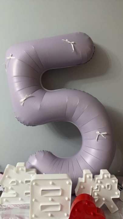 Lilac Number 4 Balloon 40 Inch, 4th Birthday Party Decorations for Children, Giant 4 Foil Balloon for Party Supplies