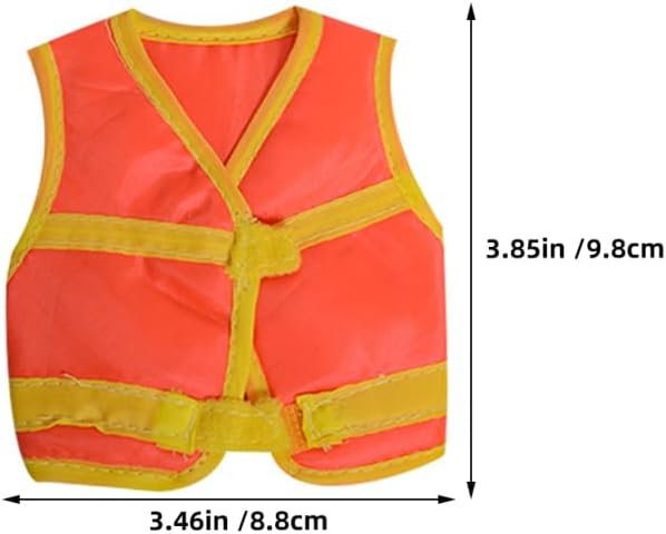 Miniature Construction Vest for Dolls Toy Construction Costume Vest Doll Accessories Safety for 1/6 Soldier Action Figures DIY Dress up Set