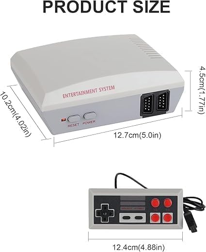 Retro Game Console with 300+ Built-in Classics, 2 Wired Controllers for Plug & Play Fun