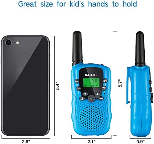 BATURU Walkie Talkies for Kids 3 Miles Long Range, Battery-Saving Walkie Talkie, 22 Channels Kids Walkie Talkies 3 Pack, Outdoor Camping Toys for Girls Boys Age 5-10, Stocking Stuffers for Girls Boys
