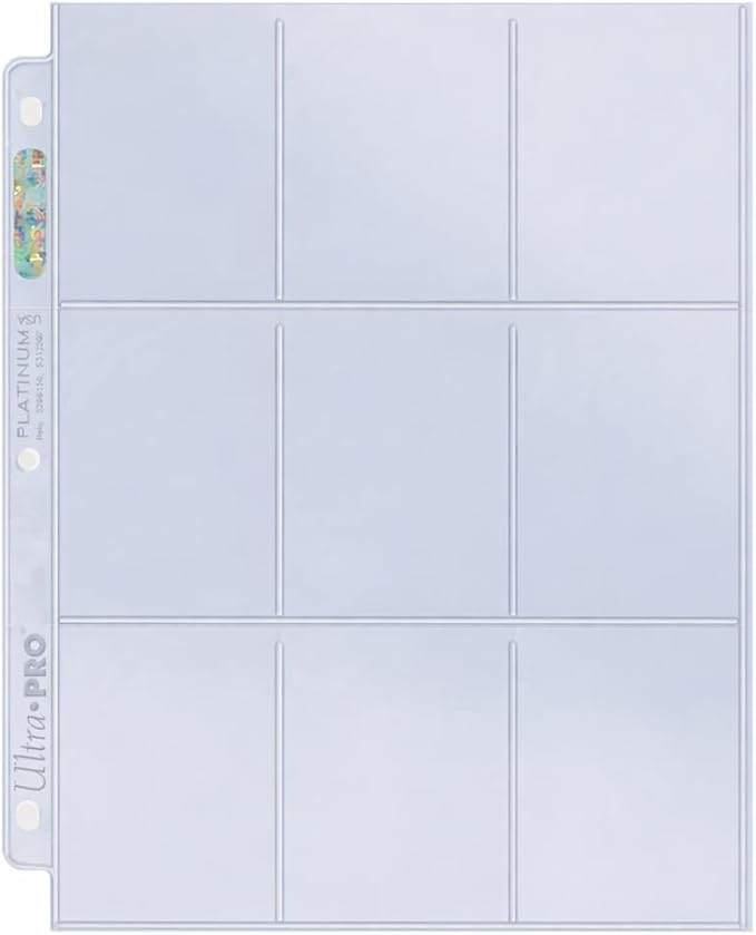 Ultra Pro 9 Pocket Pages Platinum Series - 100 Pages of Card Sleeves for Trading Card Binder and More