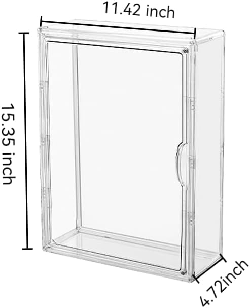 Clear Display Case for Figures, Acrylic Storage Organizers Box with Magnetic Door, Large Dustproof Showcase for Collectibles Action Figure (3, Wall-Mounted Extra Large)