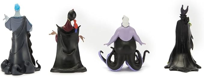 Disney Store Official Villains Figure Set – 8 Fully Sculpted Disney Figures Including Evil Queen, Captain Hook, Maleficent, Cruella De Vil, Ursula & More in Double-Tiered Box with Scenic Backgrounds