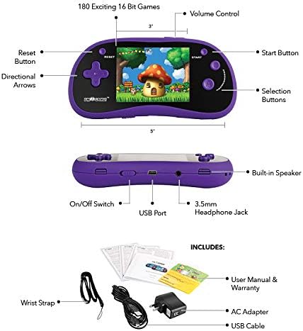 I'm Game 180 Games Handheld Player with 3-Inch Color Display, Purple