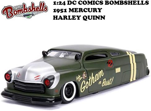 Jada DC Comics Bombshells Harley Quinn & 1951 Mercury Die-cast Car, 1: 24 Scale Vehicle & 2.75" Collectible Figurine 100% Metal