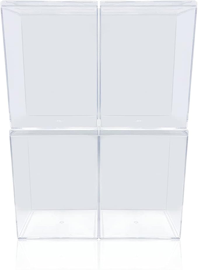 Protectors, 4-Pack Hard Protective Cases Fits 4" Display Figures – Acrylic Scratch-Resistant, Crystal Clear Display Case for Collectibles