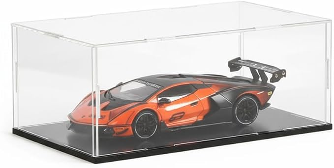 Clear Acrylic Display Case, Assemble Cube Display Box Stand with Black Base, Dustproof Protection Showcase for Collectibles Memorabilia Figurines (12*6*6inch;30*15*H15cm)