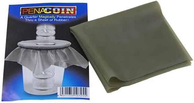 1 Pc Coin Through A Sheet of Rubber Coin into Cup Comedy Magic Tricks Close up Magic Gimmick Props for Magicans Use Safety and Repeatedly Small in Size and Light in Weight,Novelty and Gag Toys