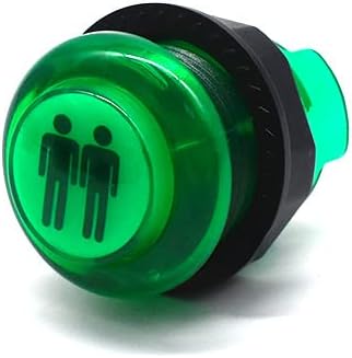 Arcity 6 Pcs/Lot 28mm Arcade LED Push Buttons Illuminated Player 1P 2P Coin Start Select Lit Green with Microswitch for Arcade Machine Games Console Parts 5V