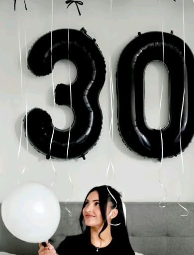 Black Number 28 Balloon - 40 Inch, Birthday Party Decorations, Anniversary & Graduation Supplies