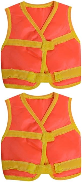 Miniature Construction Vest for Dolls Toy Construction Costume Vest Doll Accessories Safety for 1/6 Soldier Action Figures DIY Dress up Set