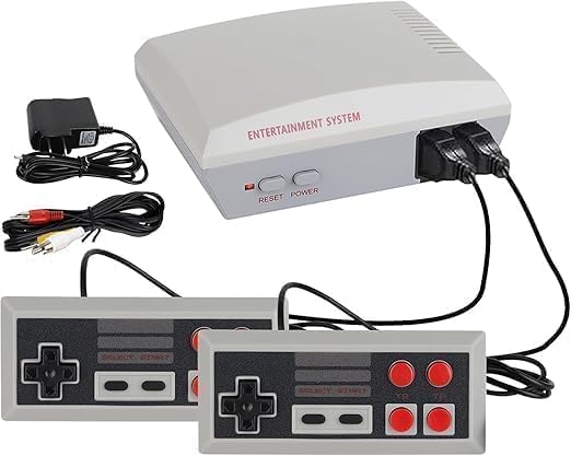 Retro Game Console with 300+ Built-in Classics, 2 Wired Controllers for Plug & Play Fun