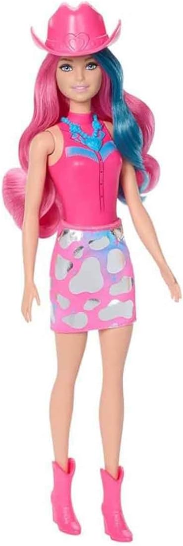 Barbie Color Reveal Fashion Doll & Accessories with 6 Surprises, Disco Star Series with Metallic Shine & Color-Change Bodice (Styles May Vary)