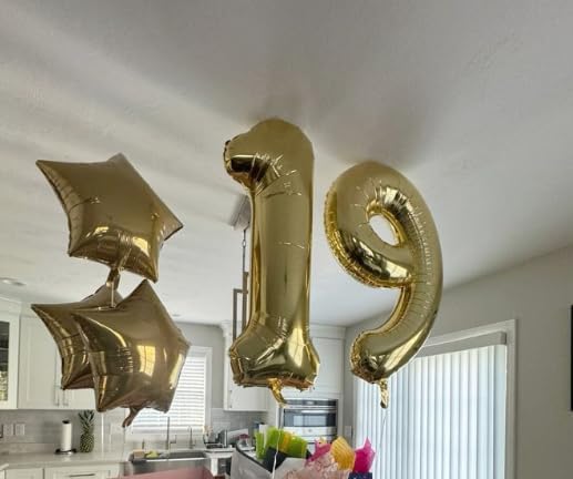 40 Inch Big Champagne Gold 9 Balloon Number, Jumbo Giant Happy 9th 19 29 39 49 99 Birthday Party Decorations,Light Gold Large Nine Mylar Foil Anniversary Birthday Party Engagement Decorations