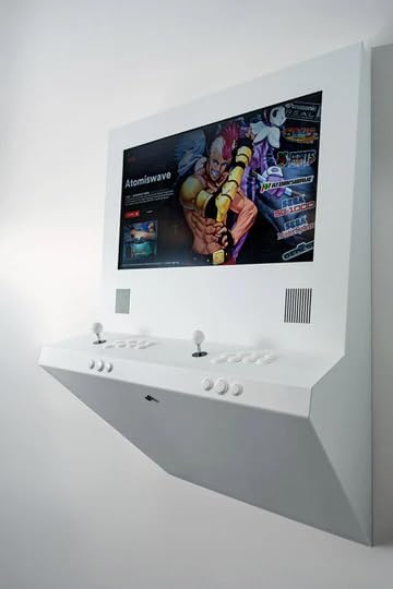 Wall Mounted Arcade Machine Classic Retro Cabinet with 32" Full HD Monitor, Steel Build, Sanwa Joysticks, Built-in Windows 11 PC, 2 Player Commercial Home Game Room System (Fine Texture White)