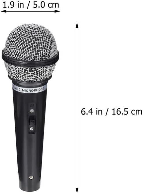 NUOBESTY Fake Microphone for Kids Handheld Microphone Prop Plastic Mics Pretend Toys for Karaoke Costume Prop Halloween Party Favors 16Pcs