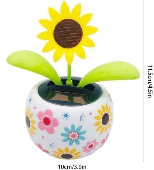 Solar Dancing Flowers Solar Powered Dancing Sunflower, Cute Solar Powered Dancing Swinging Flower, Swinging Solar Power Flip Flap Flower Decor for Car Home Desk,Learning and Education