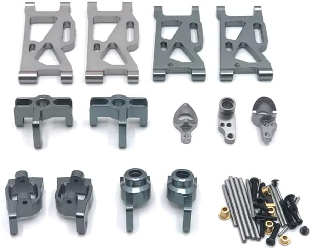 Metal Remote Control car Upgrade six-Piece kit for WLtoys 144010 144001 02 124017-16-18 124019(Dark Grey)