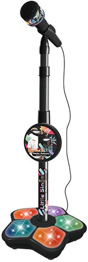 2026 New Kids Star Microphone with Stand - Portable Karaoke Machine Toy with Built-in Music, Colorful Lights & Echo Effects, Adjustable Height for Singing, Music Play