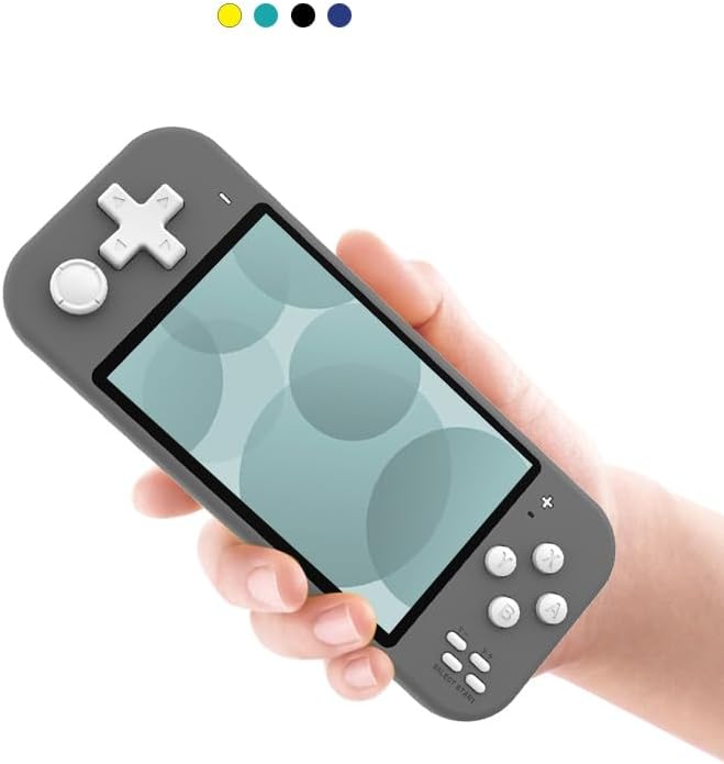Powkiddy X20MINI Handheld Retro Arcade Game Console, 4.3 Inch HD Screen, 8G 2000 Games, Yellow