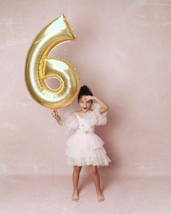 Balloon Numbers 40 Inch 5 Ballon for 5th Birthday Decorations, 15 25 35 50 Big Light Gold Number Balloons for Wedding Photo Shoot Party Decor