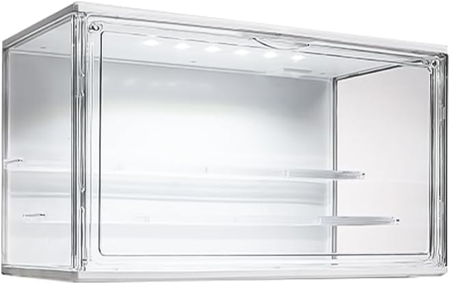 3 Tiers Clear Display Case with Lights, Acrylic Storage Organizers Box with Magnetic Door, Acrylic Dustproof Showcase for Collectibles Action Figure((1, White Large)