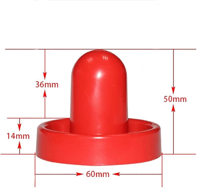 GSHLLO 8 Pcs 60mm Mini Red Air Hockey Pushers Air Hockey Pucks Strickers Goal Handles Paddles Replacement Accessories for Game Tables