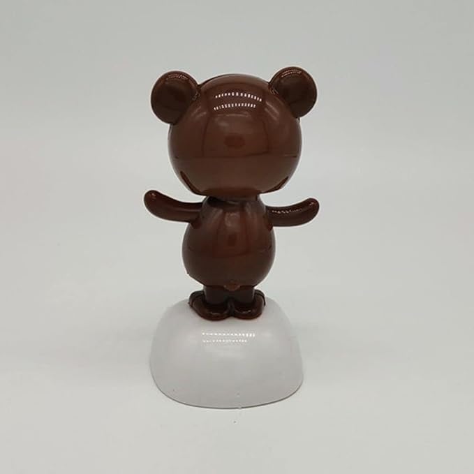 1Pc Brown Solar Dancing Bear Decor,Bobbling Head Bear Decors,Solar Powered Dancing Figurine Car Dashboard Decor,Shaking Head Dolls Solar Power Kits,Learning and Education