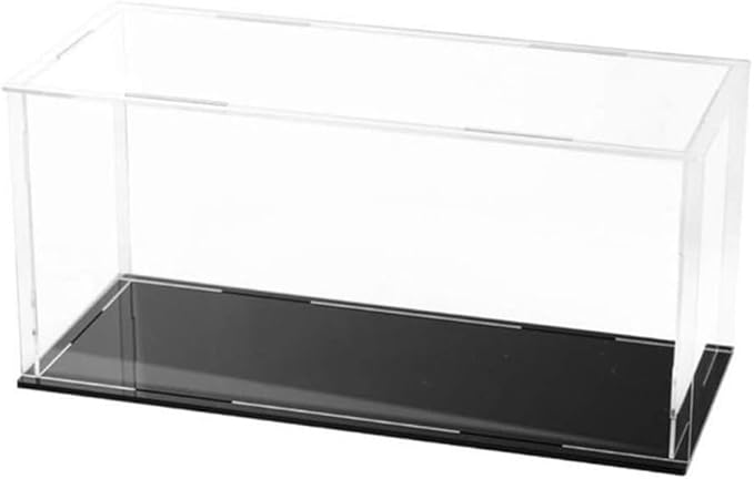 Acrylic Display Case, Clear Display Cases for Collectibles Assemble Cube Display Box Alternative Glass Case for Display Action Figures Home Storage Organizing (10x3.5x6.7 inch)
