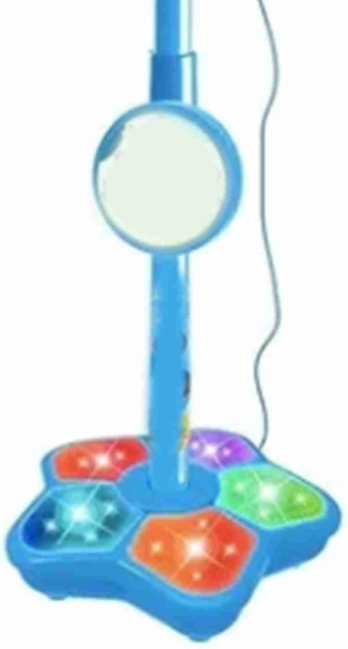 Students Microphone with Stand, Toddler Microphone Stand with Light, Singing Family Kindergarten Performance Easy Carrying Gifts for Kids