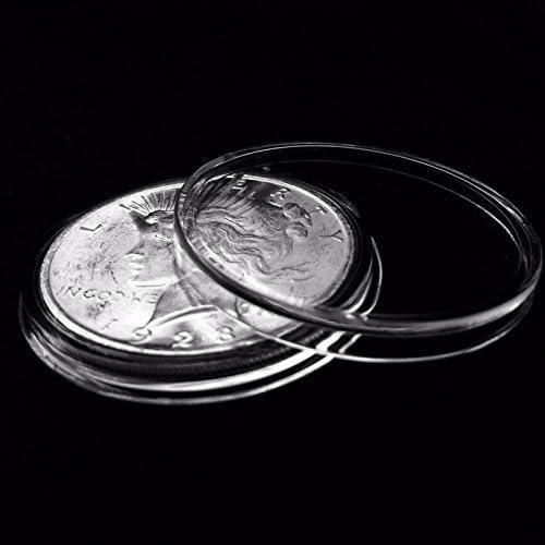38mm Direct Fit Capsules for Large Silver Dollars including Morgan, Peac,e and Eisenhower (Ike) Dollars - Pack of 50