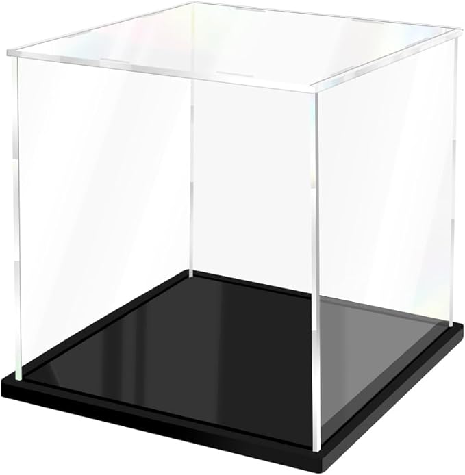 Acrylic Display Case for Collectibles Assemble Clear Acrylic Boxes for Display Thickened Glass Case for Lego Figures Doll Hobby (6.7x6.7x6.7 inch; 17x17x17 cm)