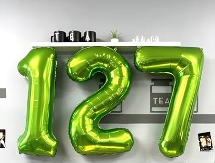 Light Green Number 7 Birthday Balloon 40 Inch, Digital Balloons for 7 17 27 70 77 Party Celebration Decorations Supplies,Light Green Mylar Foil Numbers Balloon for Seven Wedding Anniversary