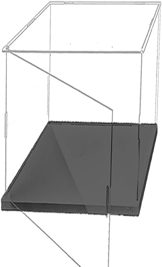 Clear Acrylic Display Case, Self-Assembly Acrylic Box with Black Thick Base and Side Door, Dustproof Protection Showcase Organizer for Collectibles Doll Toys Models Figurine (25X25X40cm/10X10X16inch)