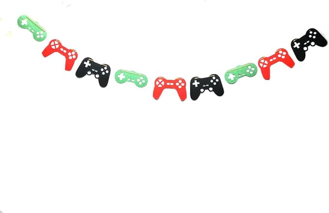 Video Game Controller Banner Game Controller Birthday Party Supplies on Birthday Decorations Themed Garland Video Party Decorations Pre-Assembled