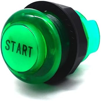 Arcity 6 Pcs/Lot 28mm Arcade LED Push Buttons Illuminated Player 1P 2P Coin Start Select Lit Green with Microswitch for Arcade Machine Games Console Parts 5V