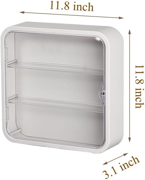 Clear Display Case for Figures, Wall Mounted Acrylic Storage Box, Dust Proof Display Cabinet Organizer for Mini Pop Mart Action Figures Collectibles (White)