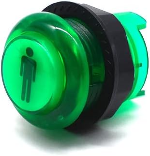 Arcity 6 Pcs/Lot 28mm Arcade LED Push Buttons Illuminated Player 1P 2P Coin Start Select Lit Green with Microswitch for Arcade Machine Games Console Parts 5V