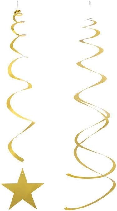 BEISHIDA Gold Star Hanging Swirl Decorations,Hanging Gold Party Supplies for Graduation Wedding Baby Shower Decorations,Pack of 15