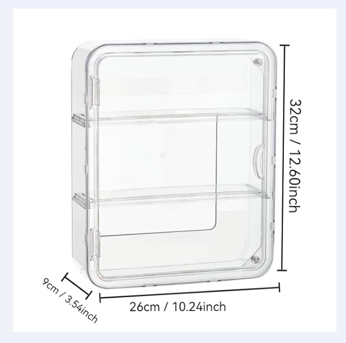 3 Tiers Clear Display Case for Figures, Acrylic Storage Organizers Box with Magnetic Door, Wall-Mounted Dustproof Showcase for Collectibles Action Figure