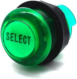 Arcity 6 Pcs/Lot 28mm Arcade LED Push Buttons Illuminated Player 1P 2P Coin Start Select Lit Green with Microswitch for Arcade Machine Games Console Parts 5V