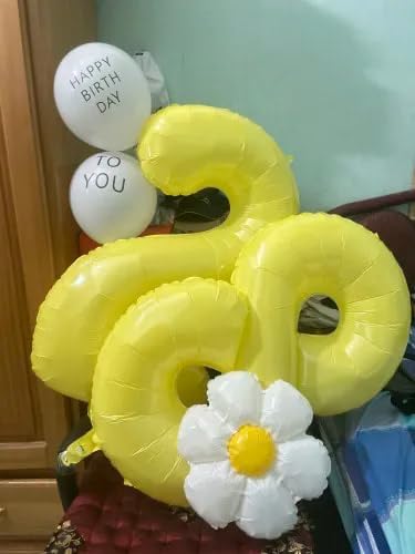 40 Inch Yellow 1 Balloon for First Birthday, 1st Number Balloons Birthday Decorations for Girl Kids Toddler Baby, One Giant Number 1 Balloon