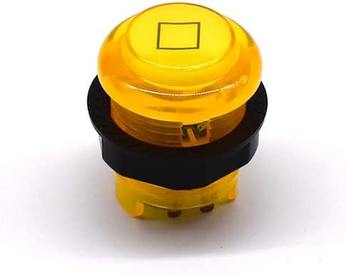 Arcity 6 Pcs/Lot 28mm Arcade LED Push Buttons Illuminated Start Select O X Triangle Square Circle Lit Multi-Colored with Microswitch for Arcade Machine Games Console Parts 5V