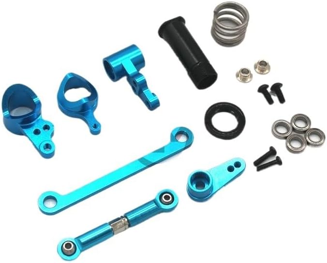 144001 144010 124016 124017 124018 124019 124007 RC Remote Control car Metal Upgrade Steering Assembly Spare Parts(Sky Blue)