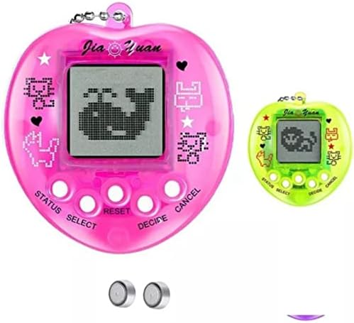 Virtual Electronic Digital Pets Keychain,2 Pcs Heart Shaped Mini Digital Electronic Virtual Pet Game,Multiple Pet Modes Easter Basket Stuffers