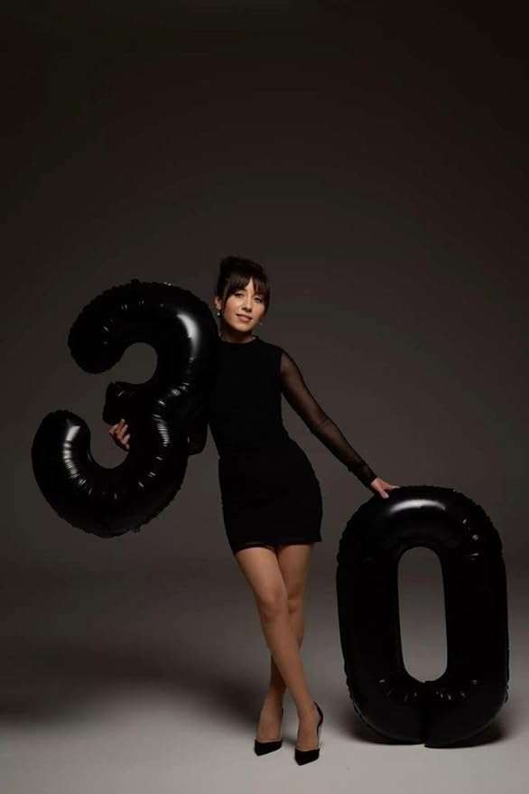 50 Number Balloons, Foil 40 Inch Black 50th Birthday Party Decoration for Men & Women, Big Number Balloons Party Supplies for Engagement Wedding Anniversary